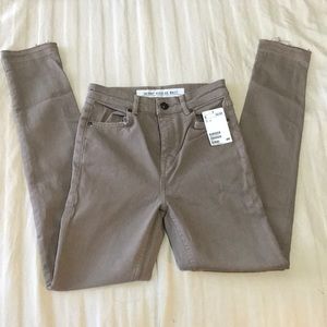 Tan-Gray Ripped Skinny Jeans